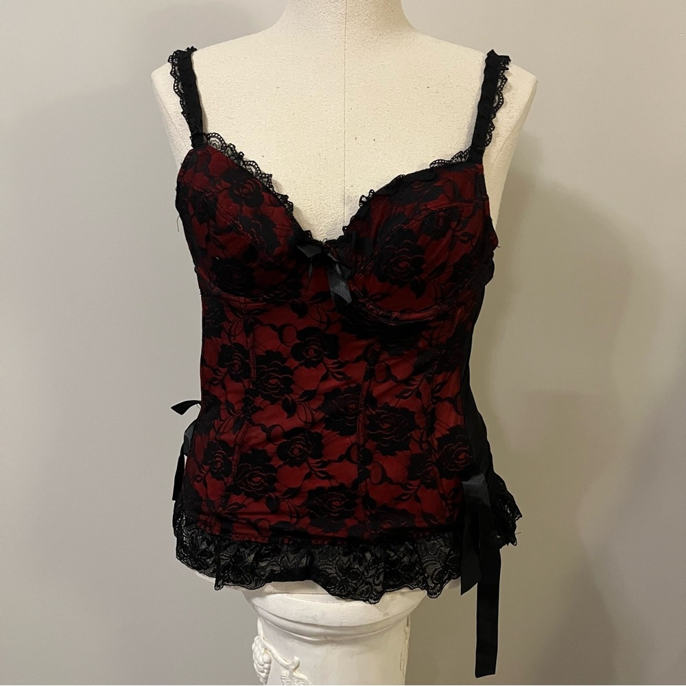 Red and Black Lace Lingerie